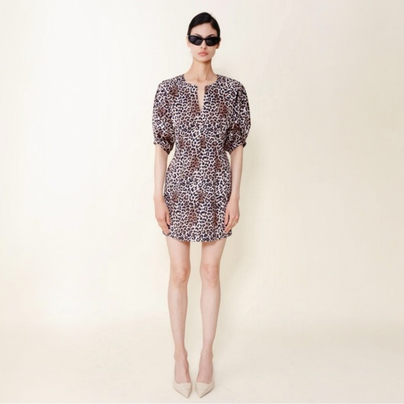 NWT DU PARADIS Veronica Animal Print Mini Dress Small - Picture 1 of 6